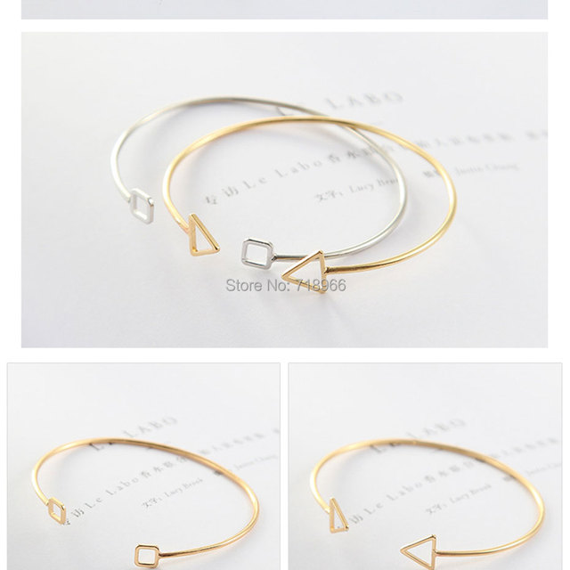 Nowa moda - proste bransoletki dla kobiet i mężczyzn - otwarty design z geometrycznym mankietem - elegancka biżuteria (BR010) - Wianko - 5