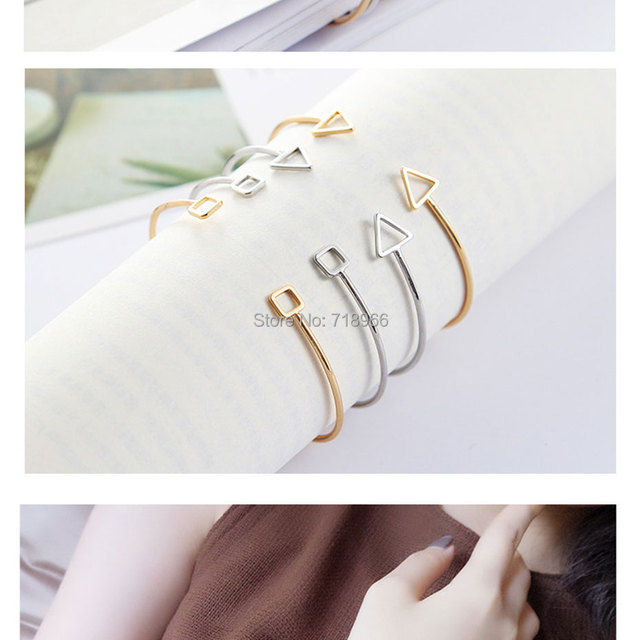 Nowa moda - proste bransoletki dla kobiet i mężczyzn - otwarty design z geometrycznym mankietem - elegancka biżuteria (BR010) - Wianko - 8