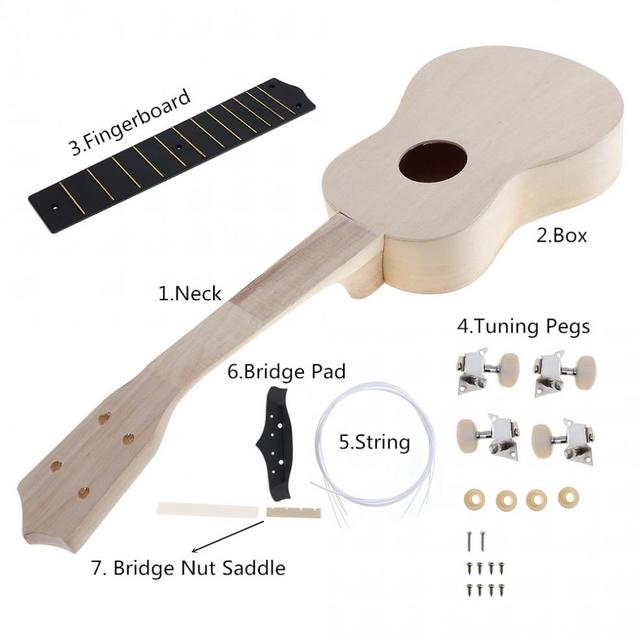 21-calowe Ukulele DIY Kit ryby hawajskie dla początkujących - dla dzieci, amatorów - ręczne malowanie i montaż - zabawka artystyczna - Wianko - 5