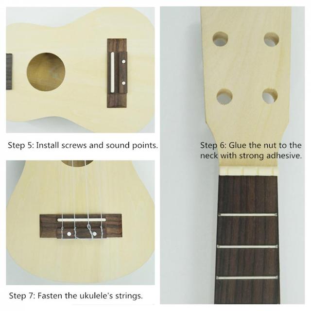 21-calowe Ukulele DIY Kit ryby hawajskie dla początkujących - dla dzieci, amatorów - ręczne malowanie i montaż - zabawka artystyczna - Wianko - 12