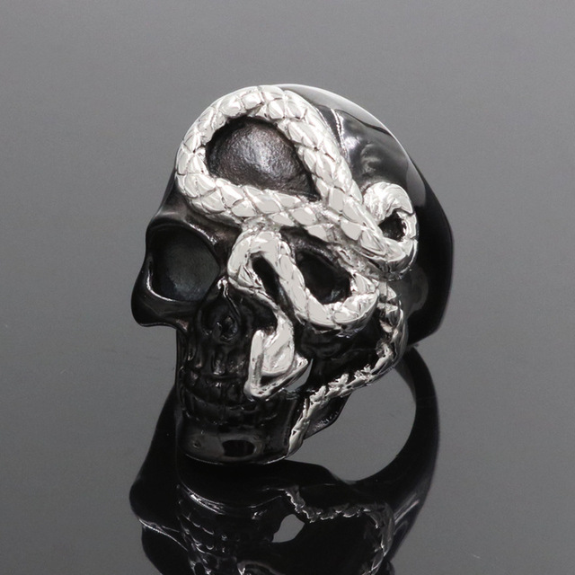 Pierścień męski w stylu Vintage Steampunk z czaszką, motocyklowy Rock, Hip-Hop biżuteria - Wianko - 6