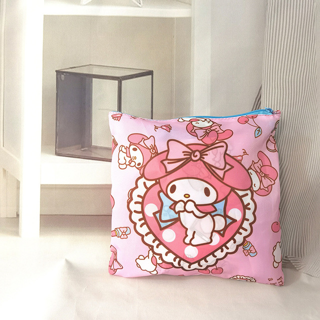 Kawaii torba Melody na zakupy, składana, podwójnego zastosowania, dużej pojemności, Hello Kitty - Wianko - 11