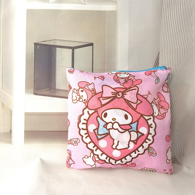 Kawaii torba Melody na zakupy, składana, podwójnego zastosowania, dużej pojemności, Hello Kitty - Wianko - 10
