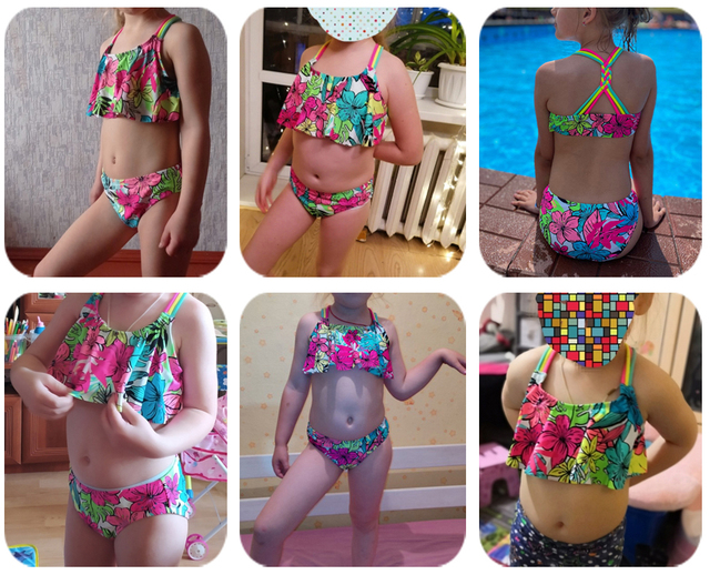 Dwuczęściowy strój kąpielowy dla dziewcząt w wieku 4-18 lat - tropikalne kwiatowe bikini o wysokiej jakości - Wianko - 2
