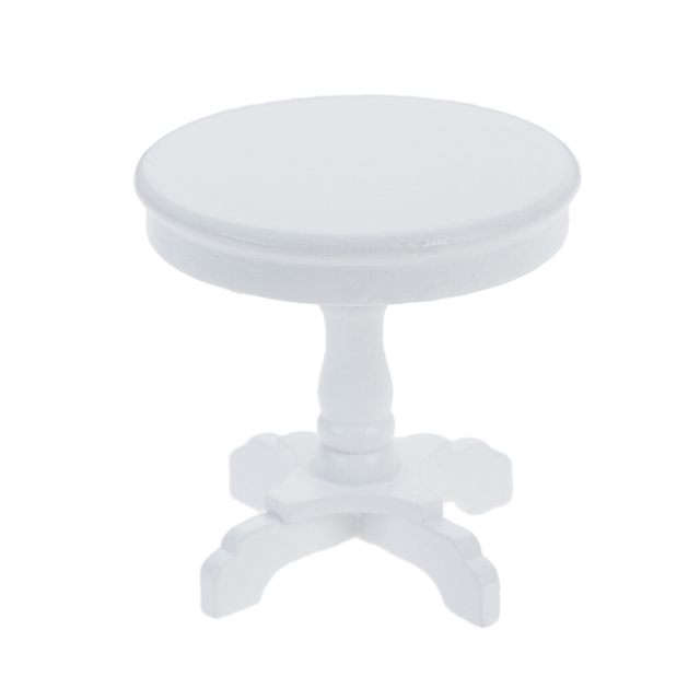 Miniaturka drewnianego okrągłego stolika biurka do ogrodu dla domek dla lalek, pokoju lub dekoracji - mebelka zabawkowa 1/12 do odgrywania ról dorosłych - Wianko - 13