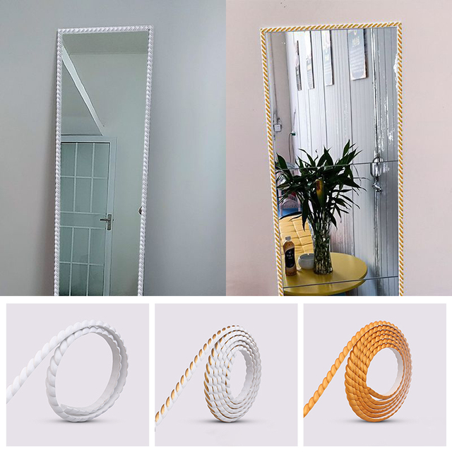 Elastyczne paski PVC do formowania ramek drzwi, luster i tapicerki - dekoracja wnętrza, salon, lustro - Wianko - 12
