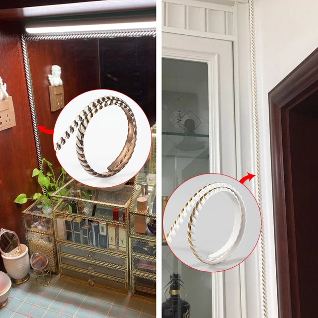 Elastyczne paski PVC do formowania ramek drzwi, luster i tapicerki - dekoracja wnętrza, salon, lustro - Wianko - 11