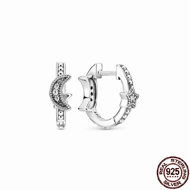 Kolczyki z cyrkonem w kształcie półksiężyca, wykonane ze 100% prawdziwego srebra próby 925 – idealny prezent urodzinowy dla dziewczyn - Wianko - 22