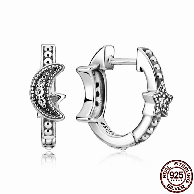 Kolczyki z cyrkonem w kształcie półksiężyca, wykonane ze 100% prawdziwego srebra próby 925 – idealny prezent urodzinowy dla dziewczyn - Wianko - 23