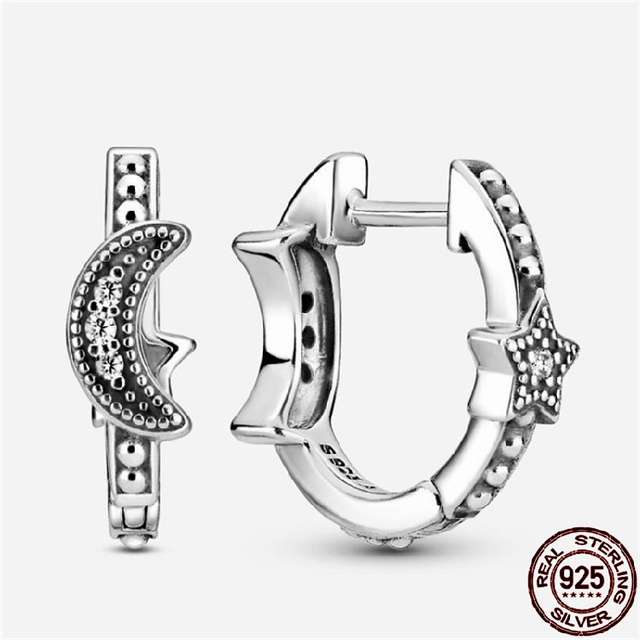 Kolczyki z cyrkonem w kształcie półksiężyca, wykonane ze 100% prawdziwego srebra próby 925 – idealny prezent urodzinowy dla dziewczyn - Wianko - 25