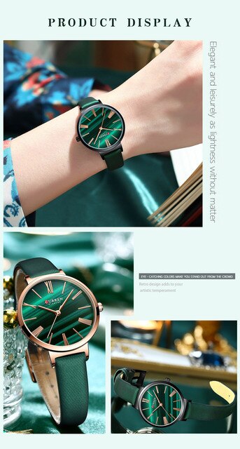 CURREN damski zegarek kwarcowy, 30M wodoodporny, skórzany pasek - Wianko - 12
