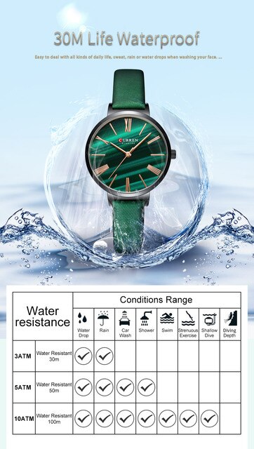 CURREN damski zegarek kwarcowy, 30M wodoodporny, skórzany pasek - Wianko - 11