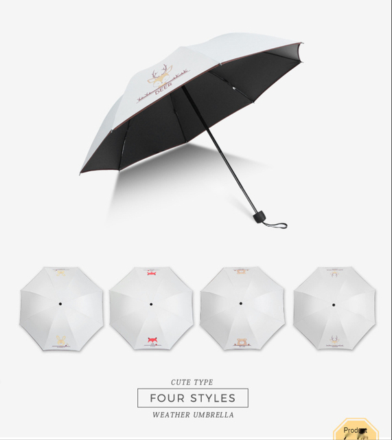 Funkcjonalny, składany parasol słoneczny ochrony przed UV - las kreskówka - Wianko - 5
