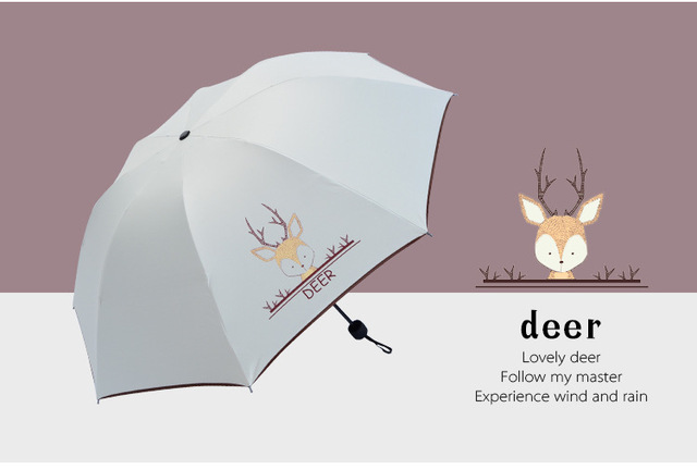 Funkcjonalny, składany parasol słoneczny ochrony przed UV - las kreskówka - Wianko - 16