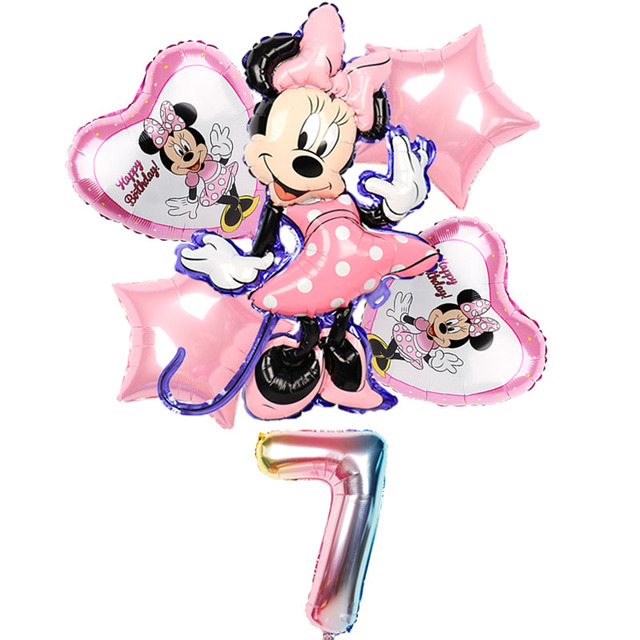 6 sztuk balonów Mickey Minnie Mouse - dekoracje na urodziny Mickey Mouse, baby shower, zabawki w kształcie cyfr dla dzieci - powietrzne globosy 32 cali - Wianko - 6