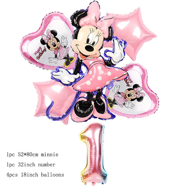 6 sztuk balonów Mickey Minnie Mouse - dekoracje na urodziny Mickey Mouse, baby shower, zabawki w kształcie cyfr dla dzieci - powietrzne globosy 32 cali - Wianko - 3