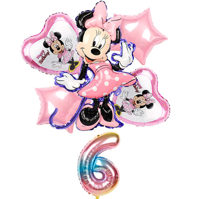 6 sztuk balonów Mickey Minnie Mouse - dekoracje na urodziny Mickey Mouse, baby shower, zabawki w kształcie cyfr dla dzieci - powietrzne globosy 32 cali - Wianko - 5
