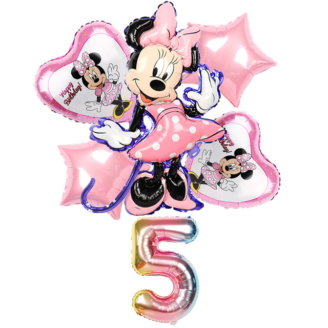 6 sztuk balonów Mickey Minnie Mouse - dekoracje na urodziny Mickey Mouse, baby shower, zabawki w kształcie cyfr dla dzieci - powietrzne globosy 32 cali - Wianko - 4