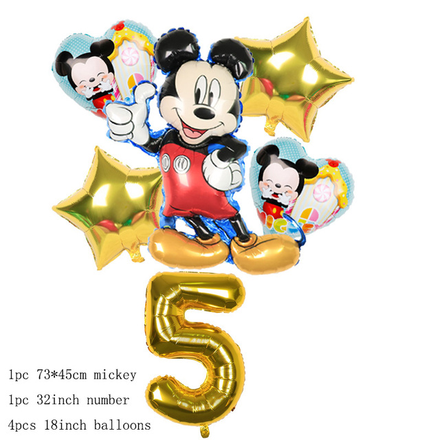 6 sztuk balonów Mickey Minnie Mouse - dekoracje na urodziny Mickey Mouse, baby shower, zabawki w kształcie cyfr dla dzieci - powietrzne globosy 32 cali - Wianko - 7