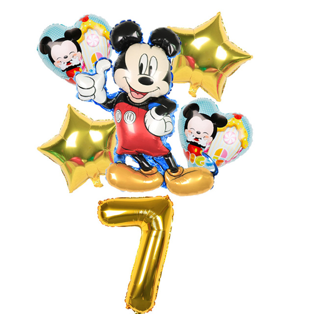 6 sztuk balonów Mickey Minnie Mouse - dekoracje na urodziny Mickey Mouse, baby shower, zabawki w kształcie cyfr dla dzieci - powietrzne globosy 32 cali - Wianko - 9