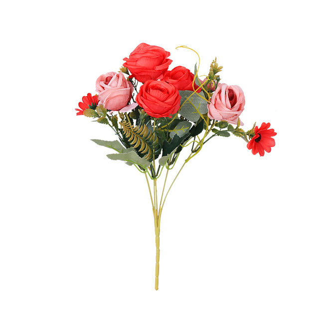 Sztuczny bukiet róż Retro: jedwabne kwiaty piwonia i hortensja - prezent na Walentynki, dekoracja domu i ogrodu - Wianko - 2