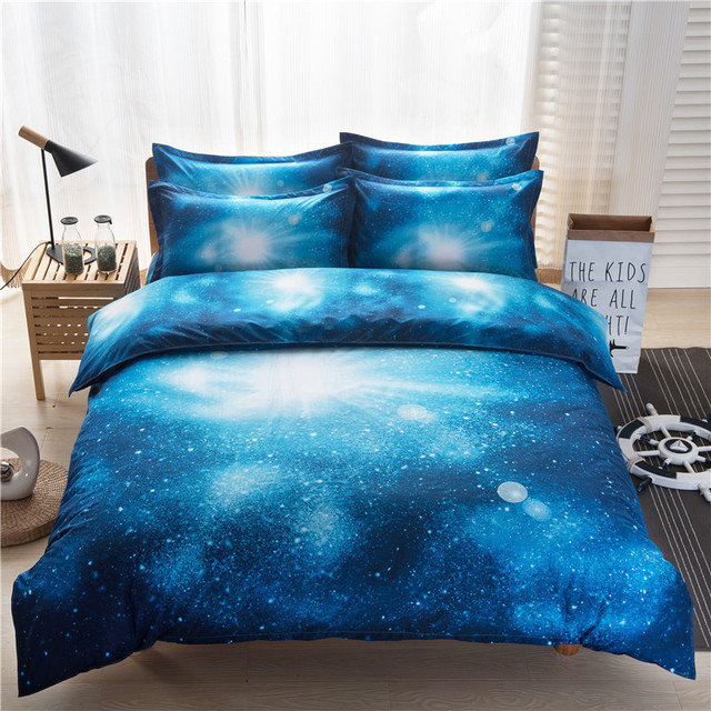 Zestaw pościeli 3D Galaxy - kołdra, okładka, poszewka na poduszkę - motyw kosmosu, wszechświata - rozmiar Queen Twin - 2/3/4 sztuki - Wianko - 22