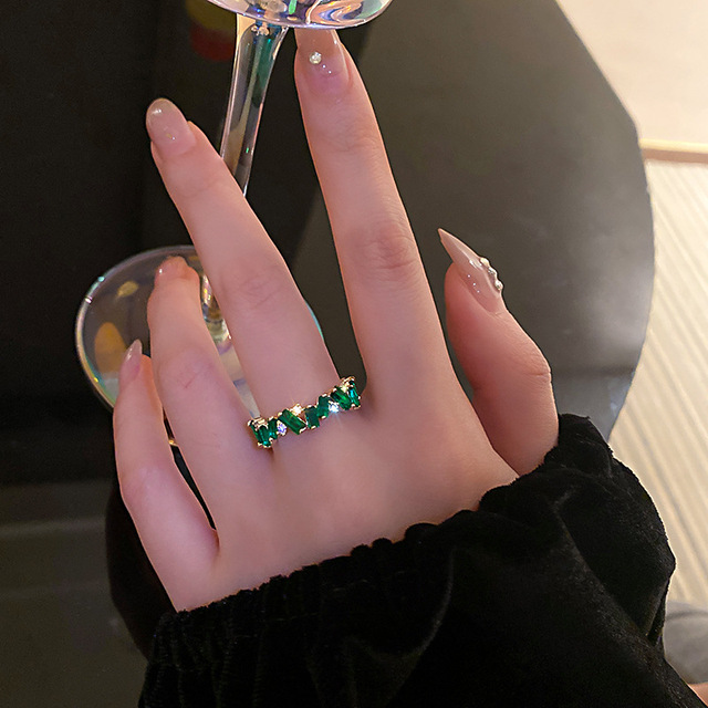 Nowoczesny pierścień damski w koreańskim stylu z geometrycznym wzorem - Wianko - 5