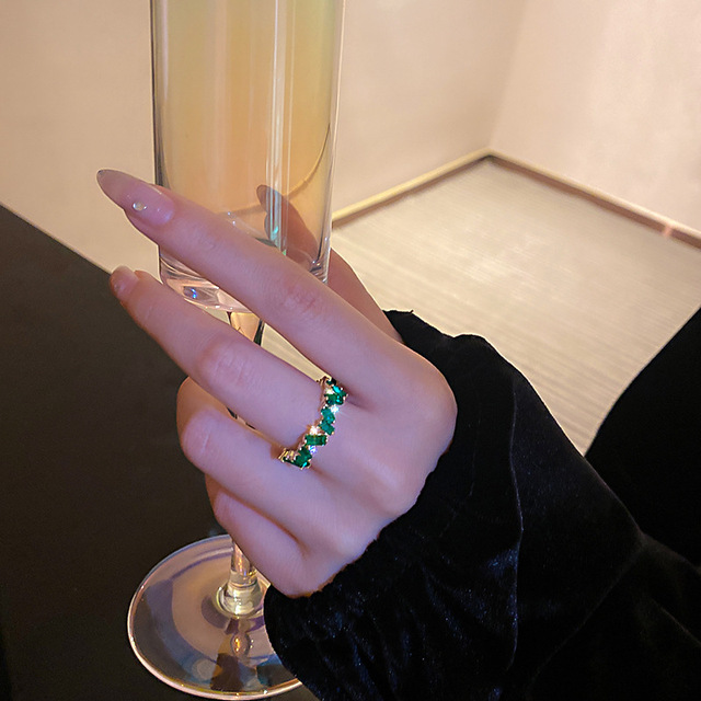 Nowoczesny pierścień damski w koreańskim stylu z geometrycznym wzorem - Wianko - 7
