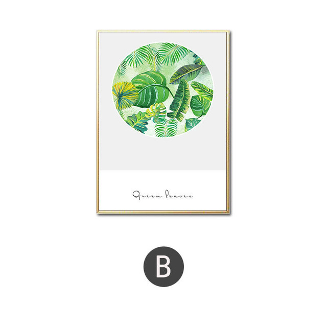 Obrazy dekoracyjne na płótnie z zielonymi roślinami - dłoń, banan, żółw - idealne do artystycznego ożywienia ścian w domu - Wianko - 3