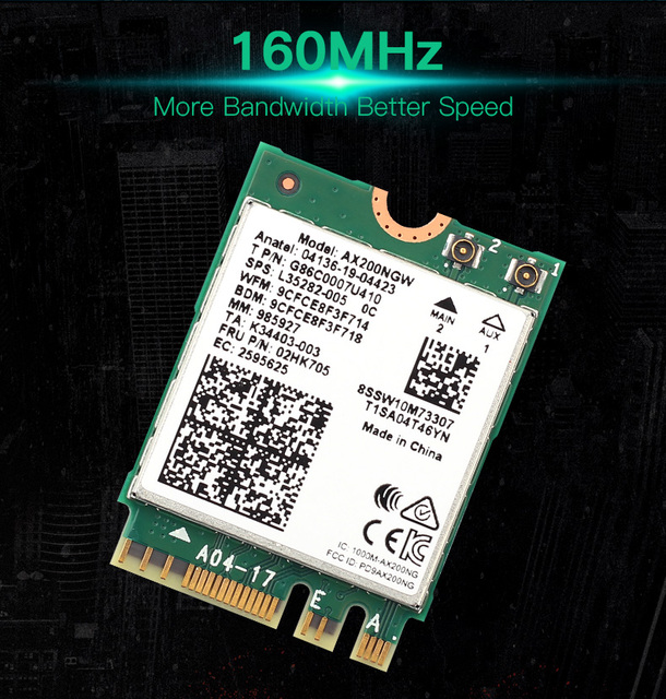 Karta sieciowa Intel AX200 bezprzewodowa 2.4Gb/s Wi-Fi 6 Bluetooth 5.1 M.2 ngff - Wianko - 5