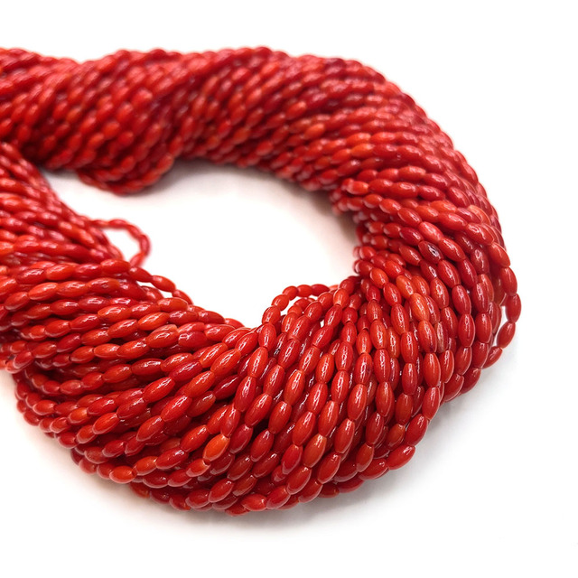 Czerwone koraliki ryżowe 2-8mm, naturalny kształt biżuterii, luzem, ręcznie wykonane, idealne do tworzenia naszyjnika i bransoletki DIY, długość 15 cali - Wianko - 6