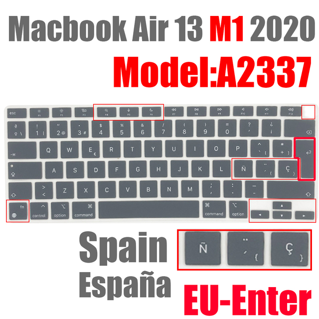 Pokrywa klawiatury silikonowa dla Macbook Air13 A2337 kolor hiszpański ue - Wianko - 19