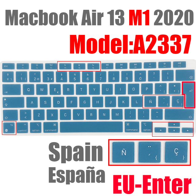 Pokrywa klawiatury silikonowa dla Macbook Air13 A2337 kolor hiszpański ue - Wianko - 17