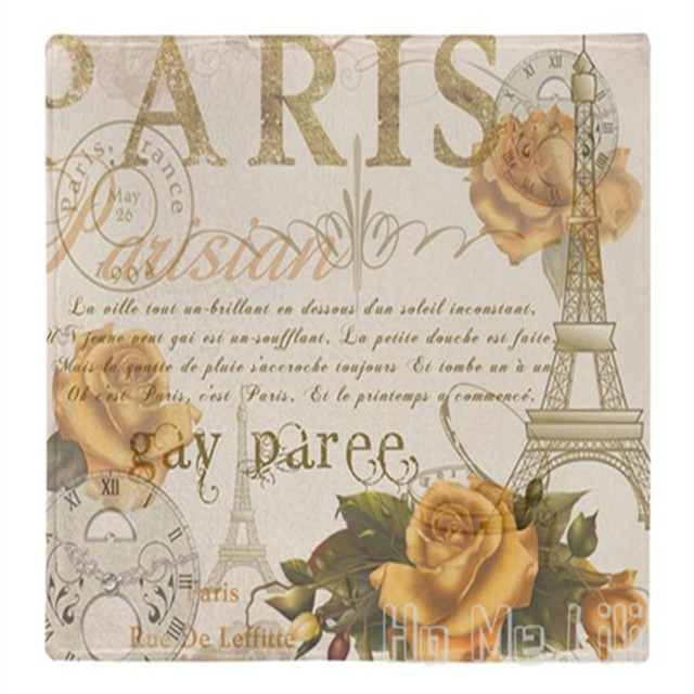 Flanelowy koc z wzorem wieży Eiffla, rowerem, kwiatami i motylkami w stylu vintage - Paryż (koce) - Wianko - 4