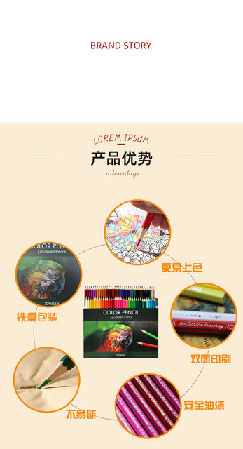 Profesjonalny ołówek Lapis De Cor olejowy 72 kolorów do szkicowania i malowania artystycznego - Wianko - 2