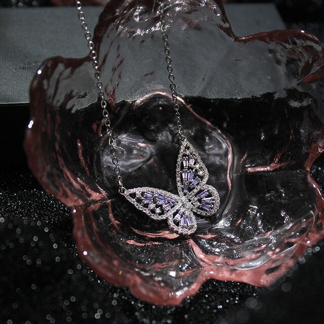 Luksusowy wisiorek z cyrkonem w kształcie motyla - biżuteria dla kobiet, łańcuszek 14K Knightly Choker - Wianko - 25