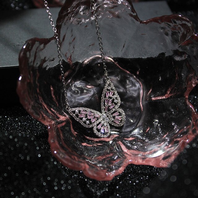 Luksusowy wisiorek z cyrkonem w kształcie motyla - biżuteria dla kobiet, łańcuszek 14K Knightly Choker - Wianko - 28