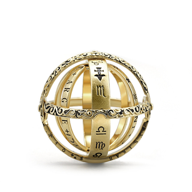 Vintage pierścienie astronomiczne kulkowe dla kobiet i mężczyzn - kreatywna biżuteria obrotowa do paleczka - Wianko - 7