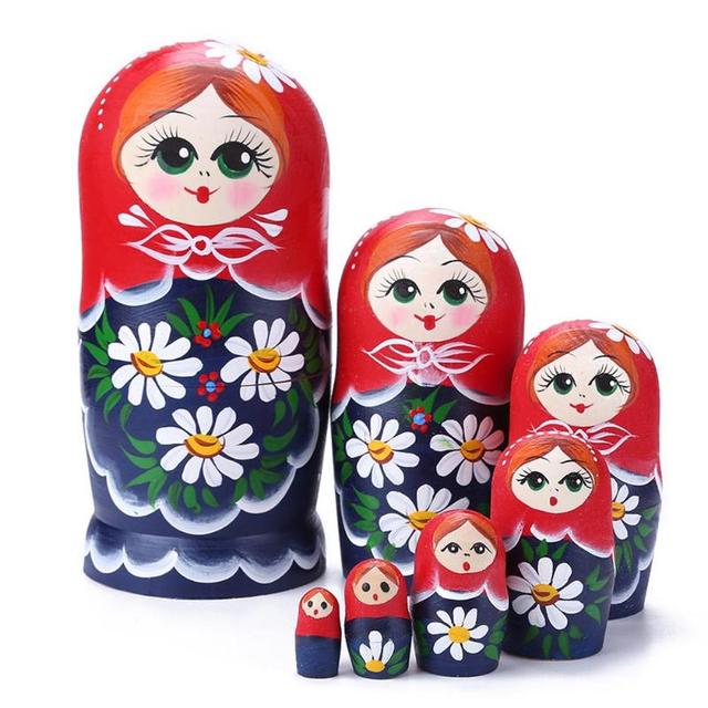 Matryoshka - rosyjskie lalki ozdobne do wystroju domu - 5/7/10 warstw drewna - dla dzieci - prezent urodzinowy - Wianko - 13