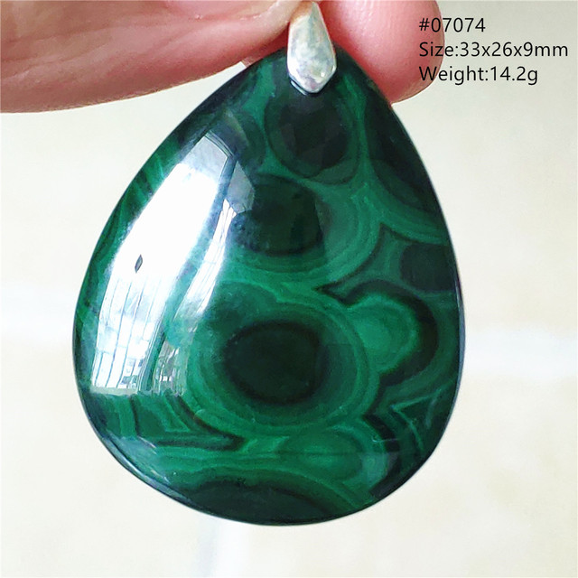 Wisiorek naturalnej zieleni: malachit chryzokola - kropla wody, biżuteria mężczyźni, kobiet 36x26x6mm - Wianko - 9