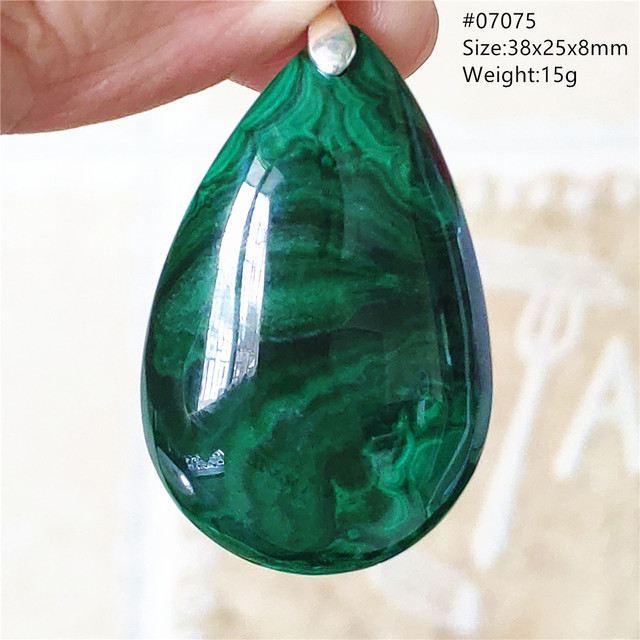 Wisiorek naturalnej zieleni: malachit chryzokola - kropla wody, biżuteria mężczyźni, kobiet 36x26x6mm - Wianko - 11