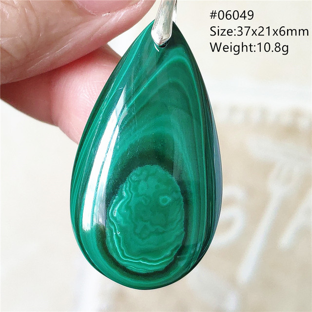 Wisiorek naturalnej zieleni: malachit chryzokola - kropla wody, biżuteria mężczyźni, kobiet 36x26x6mm - Wianko - 114