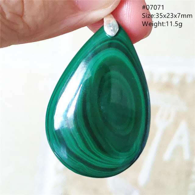 Wisiorek naturalnej zieleni: malachit chryzokola - kropla wody, biżuteria mężczyźni, kobiet 36x26x6mm - Wianko - 3