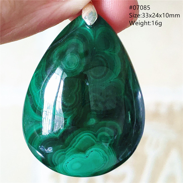 Wisiorek naturalnej zieleni: malachit chryzokola - kropla wody, biżuteria mężczyźni, kobiet 36x26x6mm - Wianko - 31