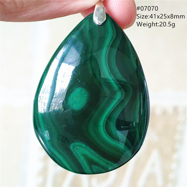 Wisiorek naturalnej zieleni: malachit chryzokola - kropla wody, biżuteria mężczyźni, kobiet 36x26x6mm - Wianko - 1