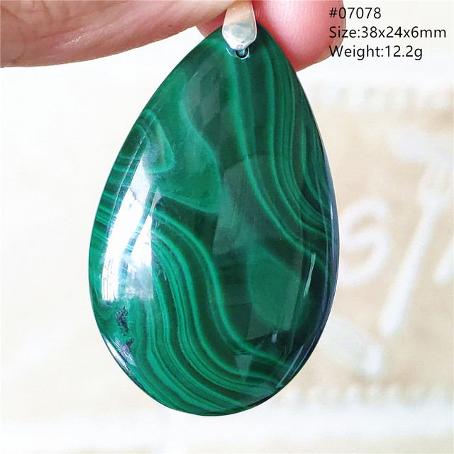 Wisiorek naturalnej zieleni: malachit chryzokola - kropla wody, biżuteria mężczyźni, kobiet 36x26x6mm - Wianko - 17
