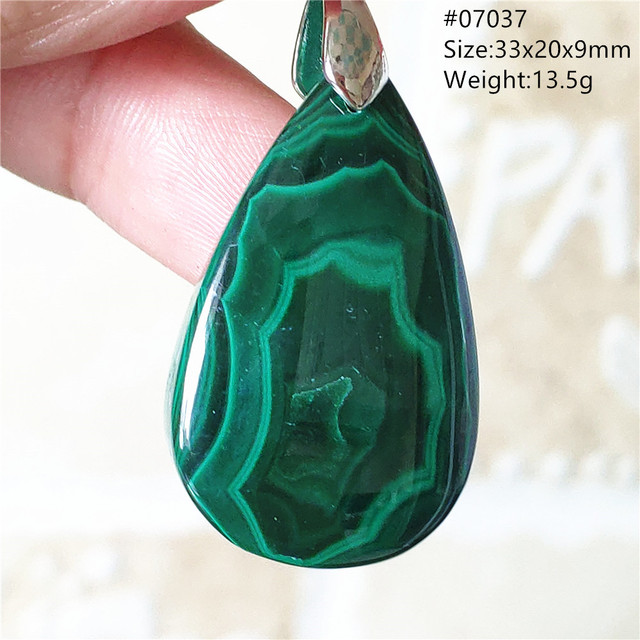 Wisiorek naturalnej zieleni: malachit chryzokola - kropla wody, biżuteria mężczyźni, kobiet 36x26x6mm - Wianko - 54
