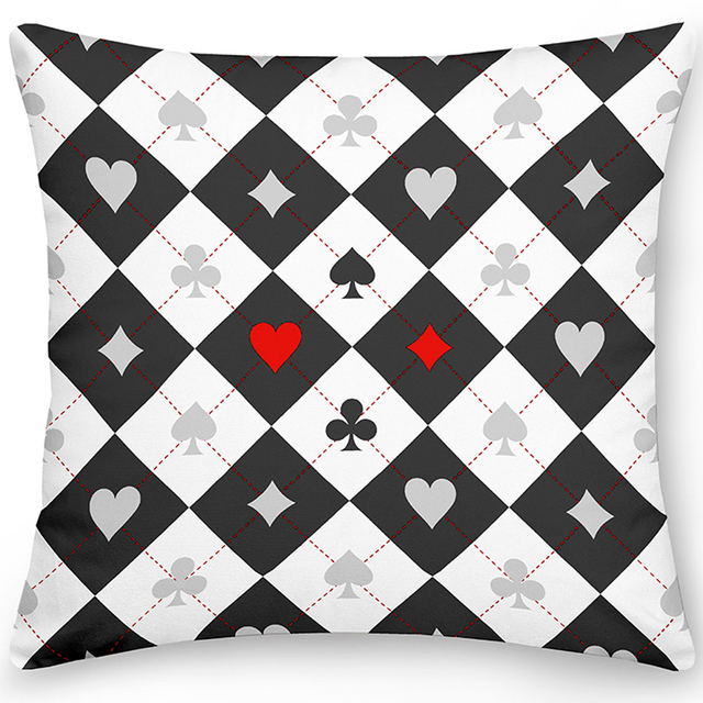 Poszewka Poker Square na poduszkę dekoracyjną do sofy i łóżka, 45x45 cm - Wianko - 4