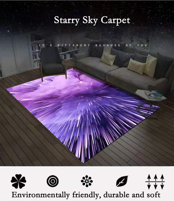 Dywan Starry Sky Illusion - dekoracyjna mata do salonu, sypialni i drzwi wejściowych dla dzieci - Wianko - 11