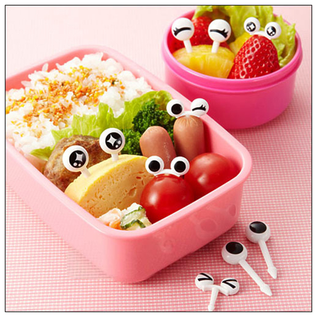 Kreatywny plastikowy widelec owocowy – dekoracyjne jedzenie bento z mini kolorowymi motywami - Wianko - 3